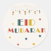 Eid Mubarak Farbaufkleber Runder Aufkleber (Vorderseite)