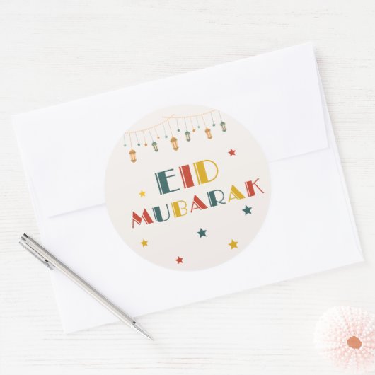 Eid Mubarak Farbaufkleber Runder Aufkleber (Umschlag)