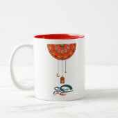 Eid Mubarak farbvolles Design Zweifarbige Tasse (Links)