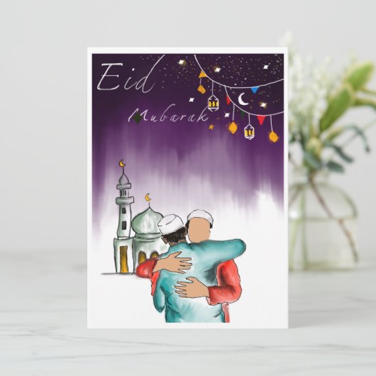 Eid Mubarak Feiertagskarte (Stehend Vorderseite)