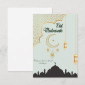 Eid Mubarak Flache Dankeskkarte Dankeskarte (Vorne/Hinten)