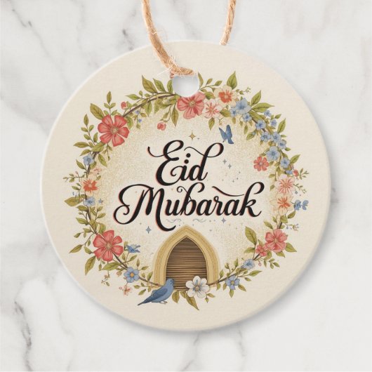 Eid mubarak Floral Gift Tag Geschenkanhänger (Vorderseite)