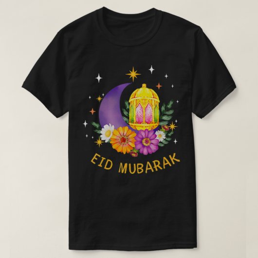 Eid Mubarak Floral Islamic Ramadan Tshirt für Musl (Design vorne)