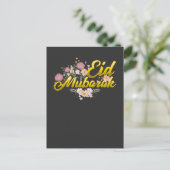 Eid Mubarak Floral Islamische Blume Frau Postkarte (Stehend Vorderseite)