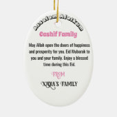 Eid Mubarak Floral Pink Keramik Ornament (Hinten)