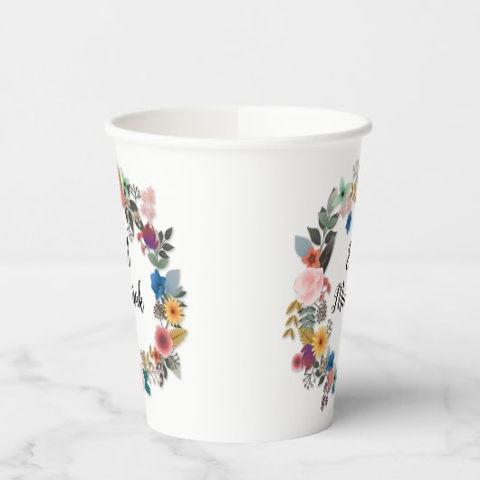 EID MUBARAK FLORAL WREATH BALLOON CUP PAPPBECHER (Links)