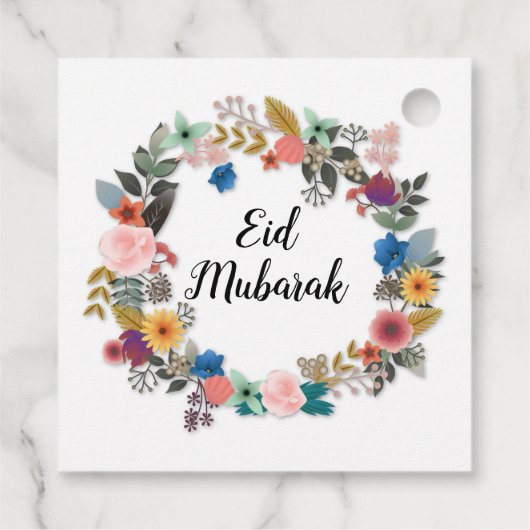 EID MUBARAK FLORAL WREATH FAVOR TAVOR GESCHENKANHÄNGER (Rückseite)