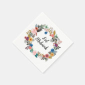 EID MUBARAK FLORAL WREATH NAPKINS SERVIETTE (Ecke)