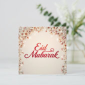 Eid mubarak for Eid Fitr Card Dankeskarte (Stehend Vorderseite)