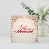 Eid mubarak for Eid Fitr Card Dankeskarte (Stehend Vorderseite)