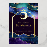 Eid Mubarak Galaxy und Gold Agate