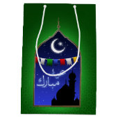 Eid Mubarak Garland Moon Mittlere Geschenktüte (Rückseite)