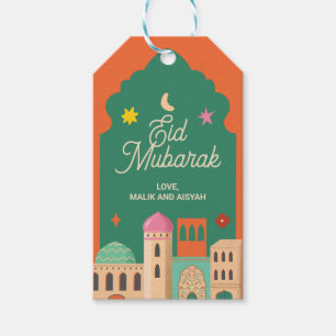 Eid Mubarak Gefallen-Tags   Handgezeichnete Torbög Geschenkanhänger