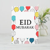 Eid Mubarak gefaltete Grußkarte Einladung (Stehend Vorderseite)