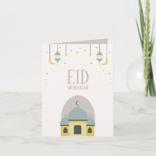Eid Mubarak gefaltete Grußkarte Einladung