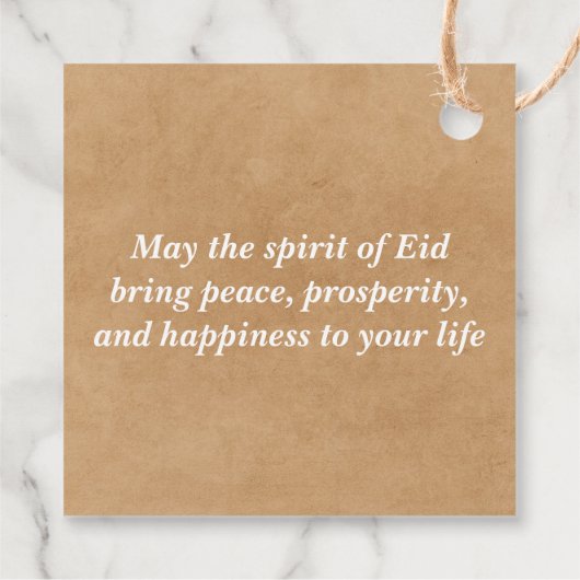 Eid Mubarak Geschenkanhänger (Rückseite)