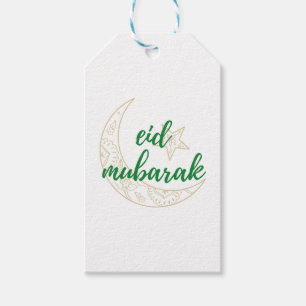 Eid Mubarak Geschenktag - Grün und Gold Geschenkanhänger