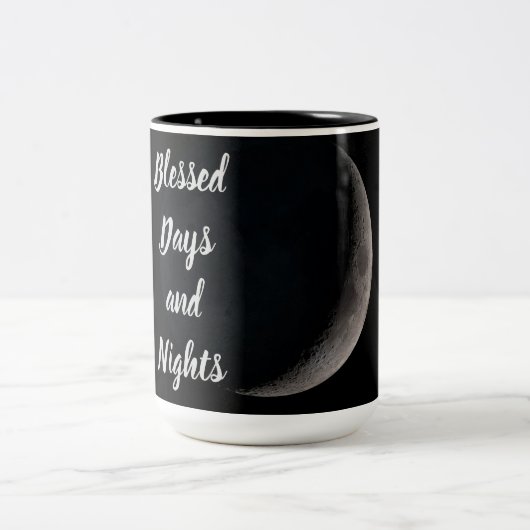 Eid Mubarak gesegnete Tage Crescent Moon Zweifarbige Tasse (Mittel)