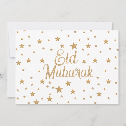 Eid Mubarak Gold Star Glitzer Sparkle Dekoration Einladung (Vorderseite)