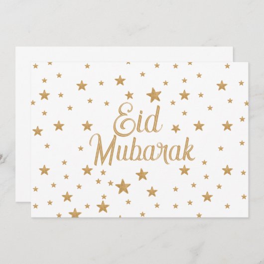 Eid Mubarak Gold Star Glitzer Sparkle Dekoration Einladung (Vorne/Hinten)