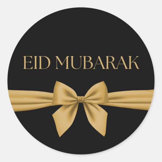 Eid Mubarak Goldband Runder Aufkleber (Vorderseite)