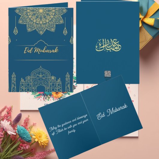 Eid Mubarak Golden Blue Card Ankündigung