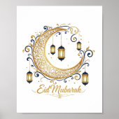  Eid Mubarak Golden Crescent  Poster (Vorne)