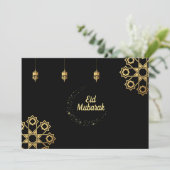 Eid Mubarak Golden Customizing Einladung (Stehend Vorderseite)