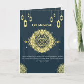 Eid Mubarak Golden Design Card Dankeskarte (Vorderseite)