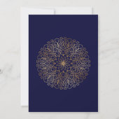 Eid Mubarak Golden Mandala Navy Blue Holiday Einladung (Rückseite)