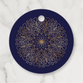 Eid Mubarak Golden Mandala Navy Blue Holiday Geschenkanhänger (Rückseite)
