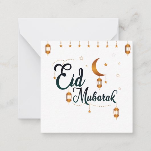 Eid Mubarak Golden Mitteilungskarte (Vorderseite)