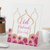 Eid Mubarak Golden Moschee Rose Blossom Lila Sockelschild (In Situ)