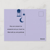 Eid Mubarak Golden und violettes Mandala Postkarte (Rückseite)