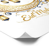 Eid Mubarak Goldener Halbmond Poster (Ecke)