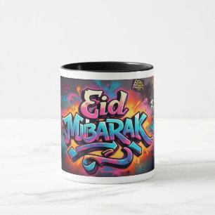 Eid Mubarak Graffiti Kunst, Dichtung und Musik Tasse