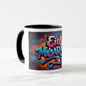 Eid Mubarak Graffiti Kunst, Dichtung und Musik Tasse (Vorderseite Links)
