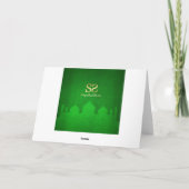 Eid Mubarak Green Gold Moschee Feiertagskarte (Rückseite)