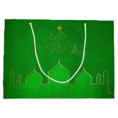 Eid Mubarak Green Gold Moschee Große Geschenktüte (Rückseite)