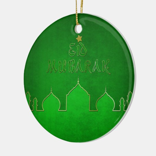 Eid Mubarak Green Gold Moschee Keramikornament (Links)
