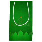 Eid Mubarak Green Gold Moschee Kleine Geschenktüte (Vorderseite)