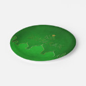 Eid Mubarak Green Gold Moschee Pappteller (Schrägansicht)