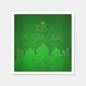 Eid Mubarak Green Gold Moschee Serviette (Vorderseite)