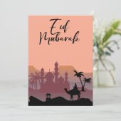 Eid Mubarak Greetings Feiertagskarte (Stehend Vorderseite)