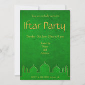 Eid Mubarak Grüne Goldene Moschee - Iftar-Einladun Einladung (Rückseite)