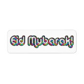 Eid Mubarak Gruß Regenbogenfarben Typografie (Vorne)