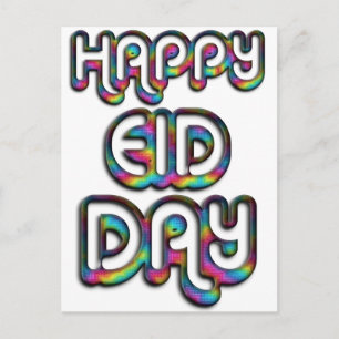 Eid Mubarak Gruß Regenbogenfarben Typografie Postkarte