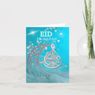 Eid Mubarak Halbmond Begrüßung der arabischen Kall Feiertagskarte
