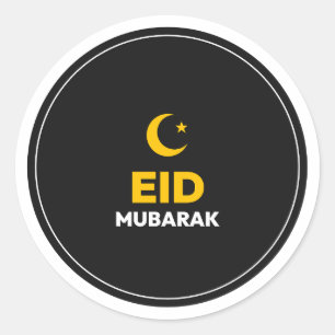 Eid Mubarak Halbmond-Feier Muslimischer Feiertag Runder Aufkleber