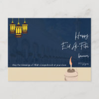 Eid Mubarak - Happy Eid - Farbenfrohe Kalligraphie